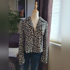 WHBM Animal Print Zipper Jacket